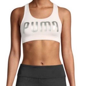 Puma Racerback Sports Bra with Metallic Logo